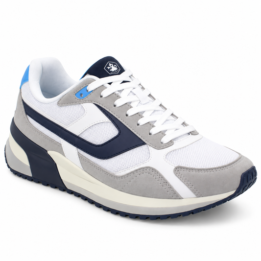 Lumberjack ERRE Men’s Casual Sneakers – Ice Gray & White