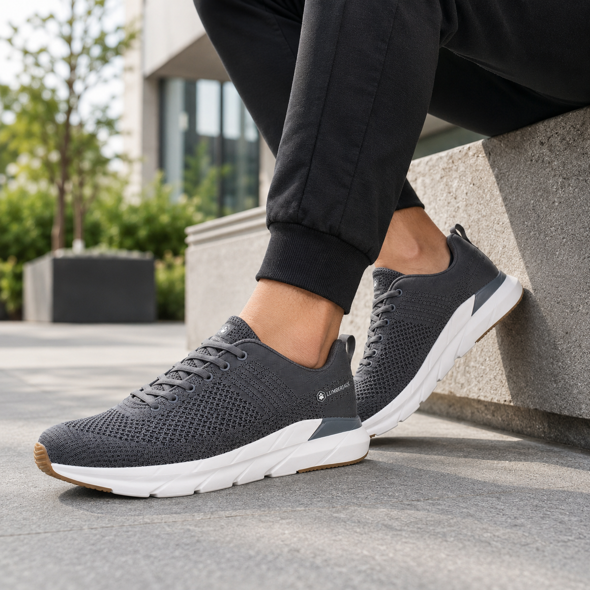 Lumberjack CONNECT Men’s Grey Knitted Sneakers