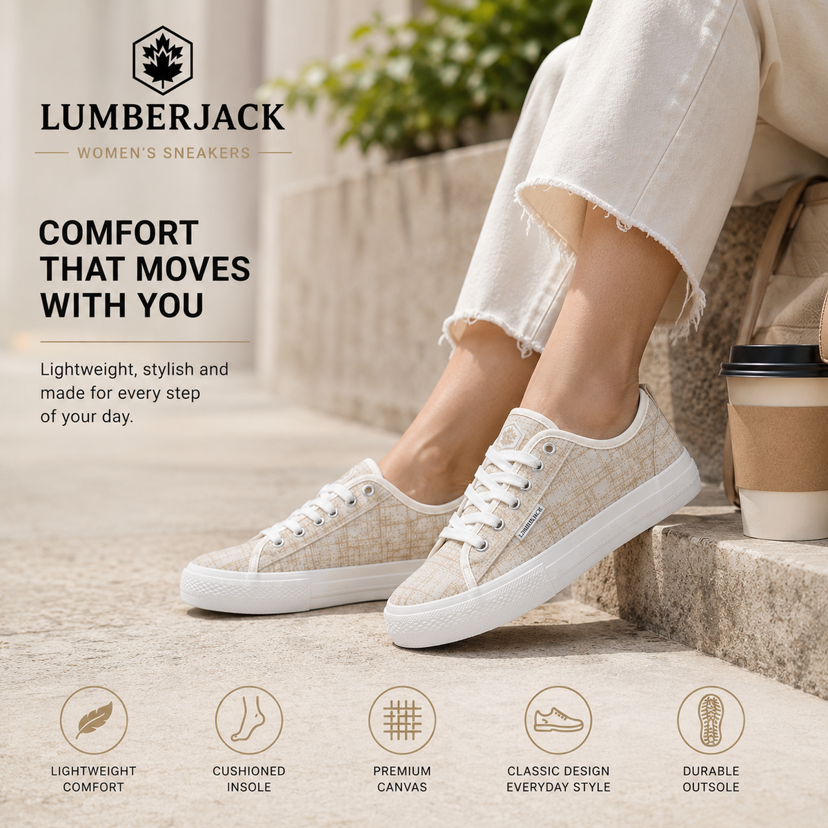 Lumberjack Ravenne Women's Sand Low-Top Sneakers