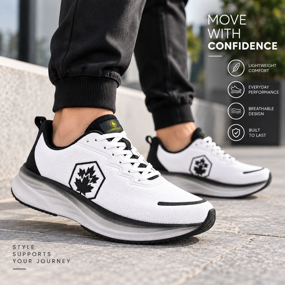 Lumberjack CHESS Men’s Casual Sneakers – White