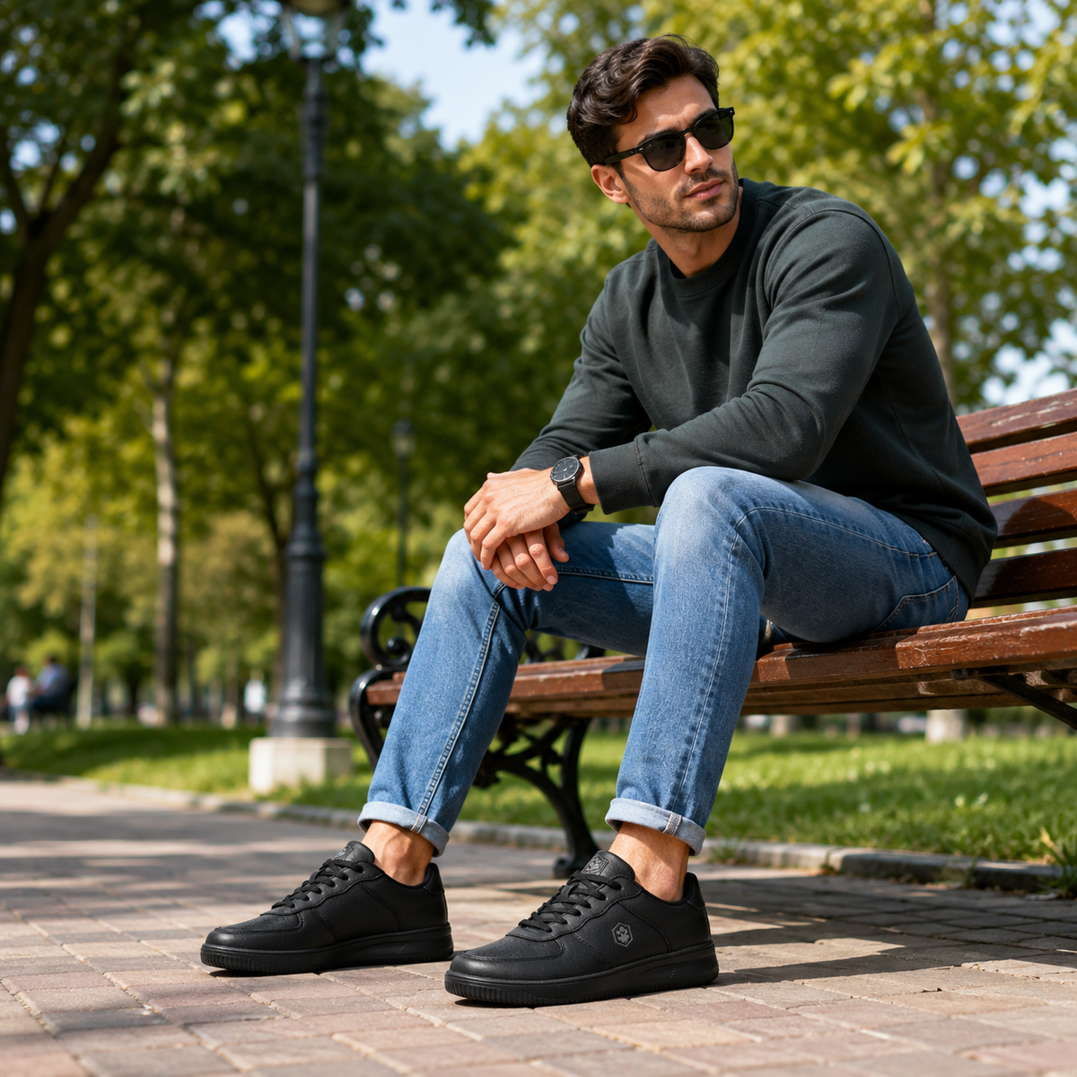 Lumberjack FINSTER Men’s Pure Black Sneakers