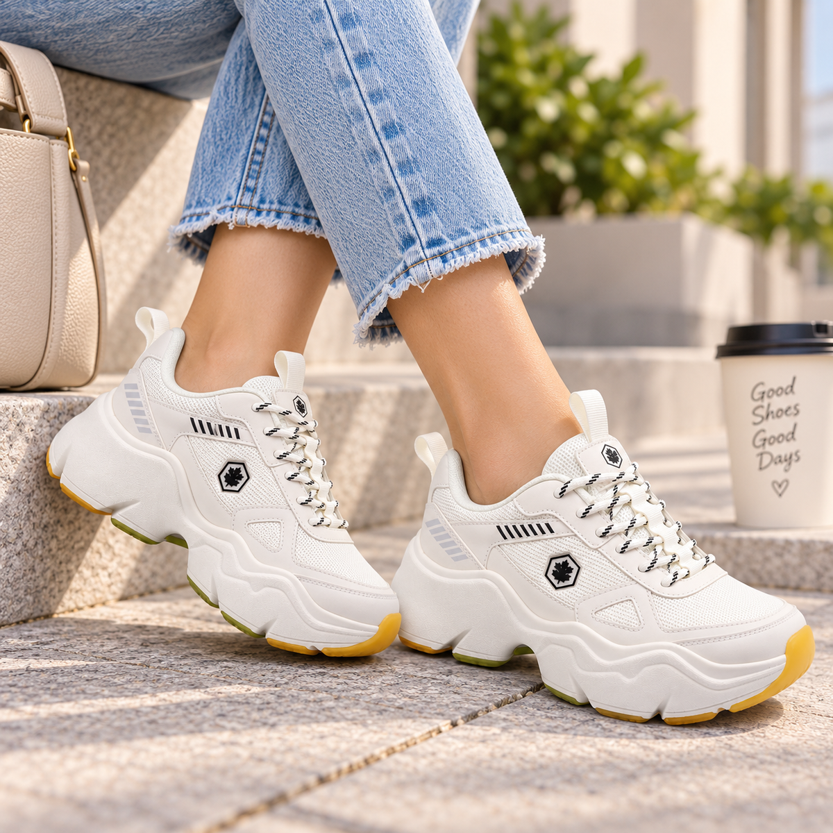 Lumberjack Itru White Women’s Chunky Lifestyle Sneakers