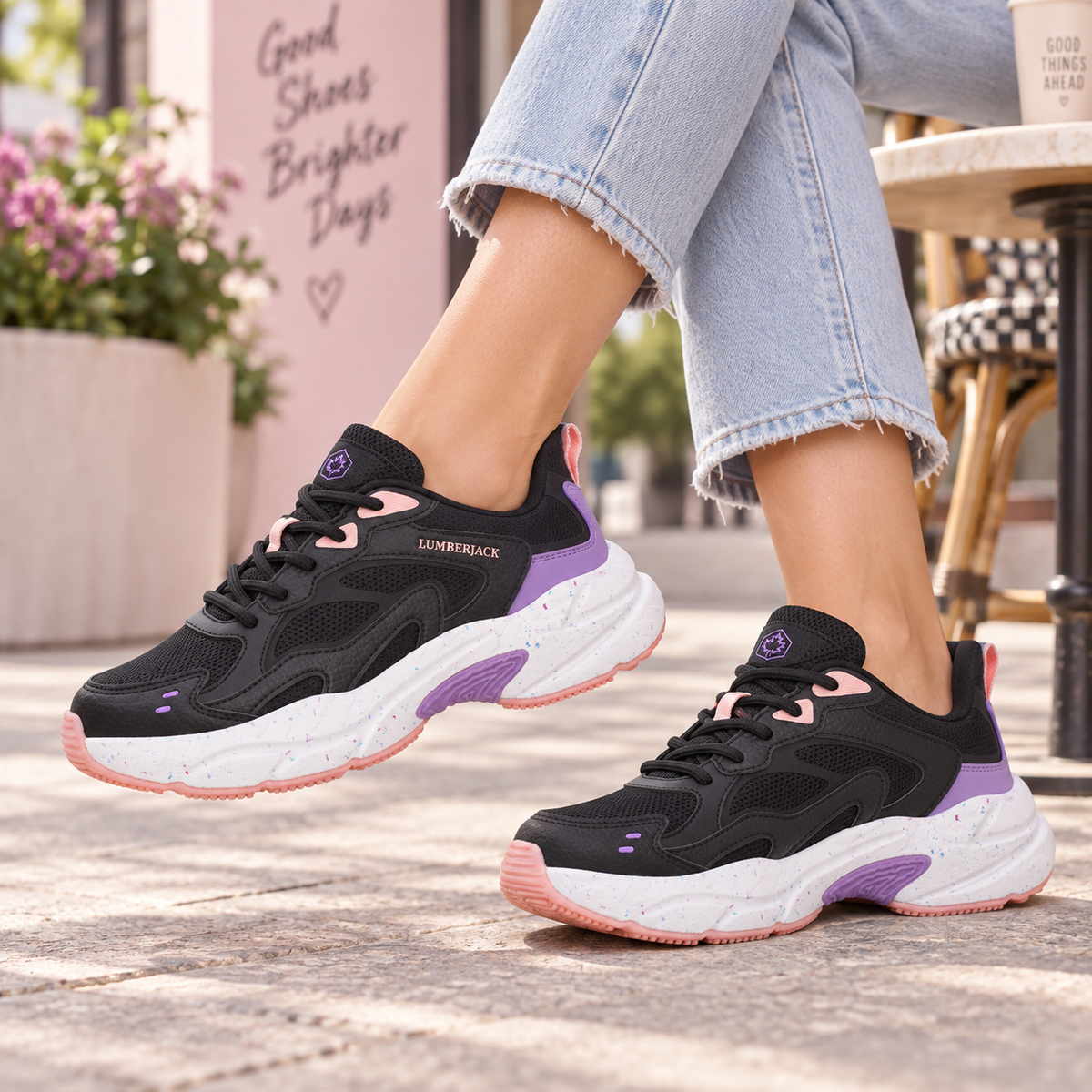 Lumberjack Fanto Black & Purple Women’s Casual Lifestyle Sneakers