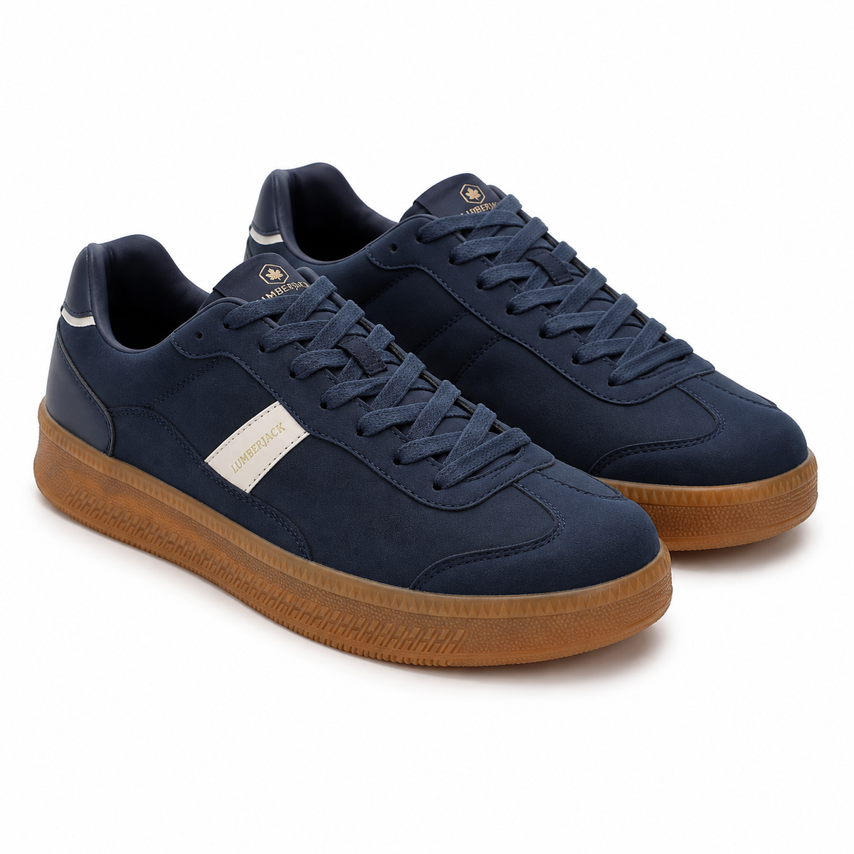 LUMBERJACK FOFANA Men's Navy Blue PU Suede Sneakers