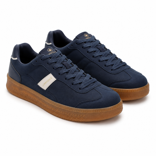 LUMBERJACK FOFANA Men's Navy Blue PU Suede Sneakers