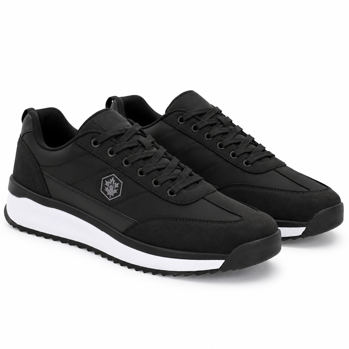 Lumberjack COFFEE Men’s Casual Sneakers – Black, Lace-Up Everyday Shoes