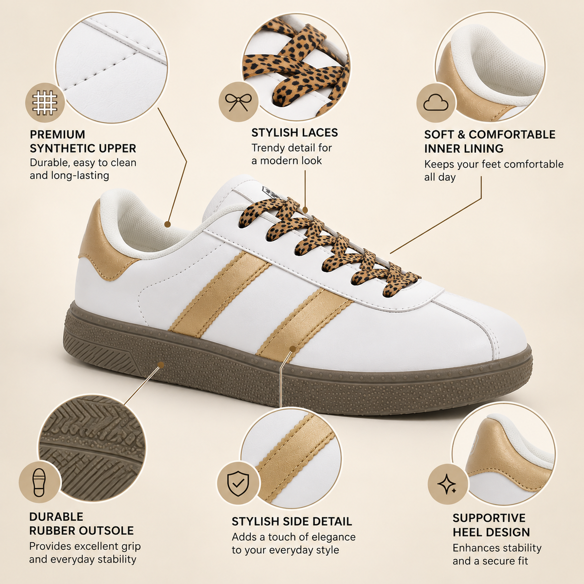 Lumberjack Frosty Off White Women’s Casual Lifestyle Sneakers