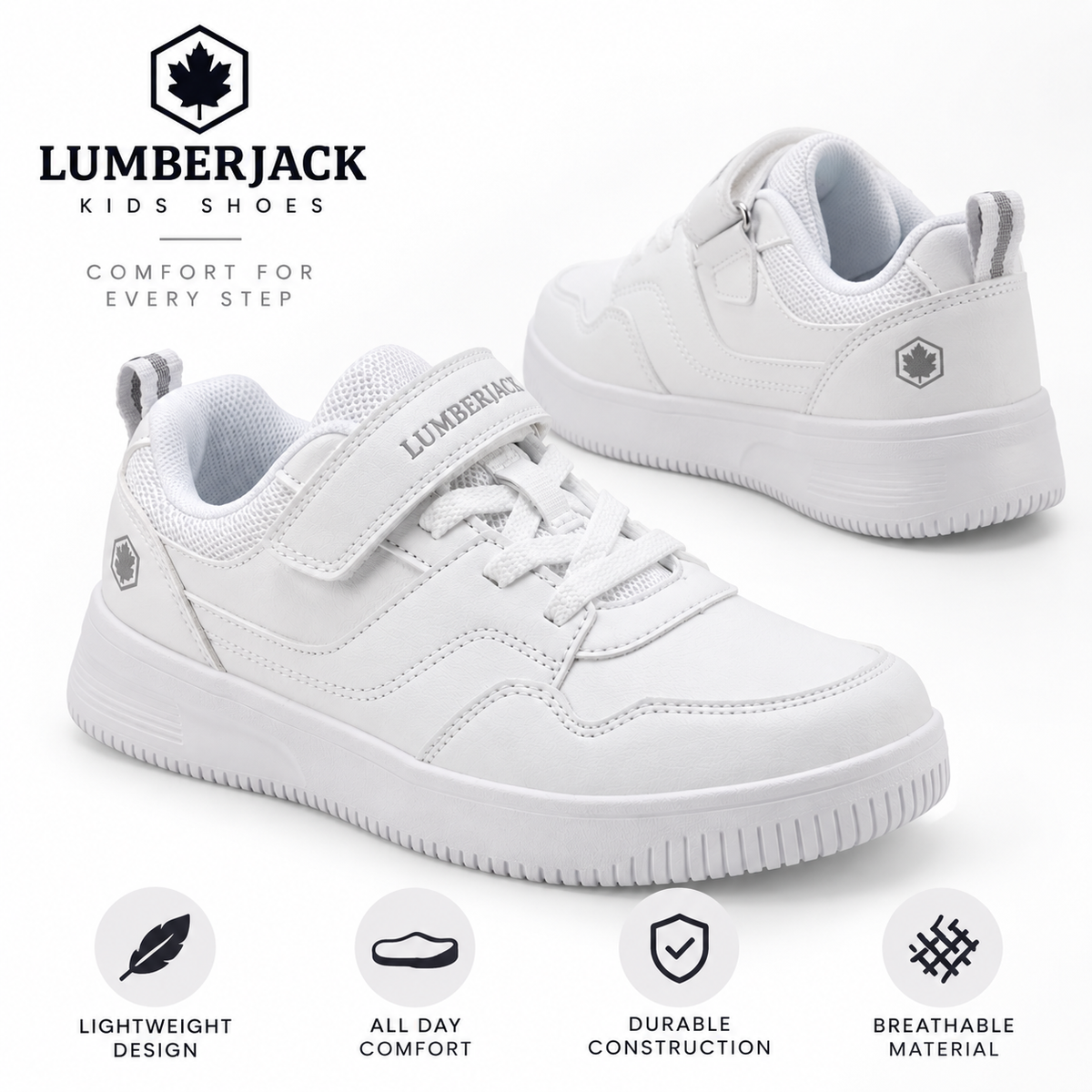 Lumberjack FINSTER Boys Total White Sneakers
