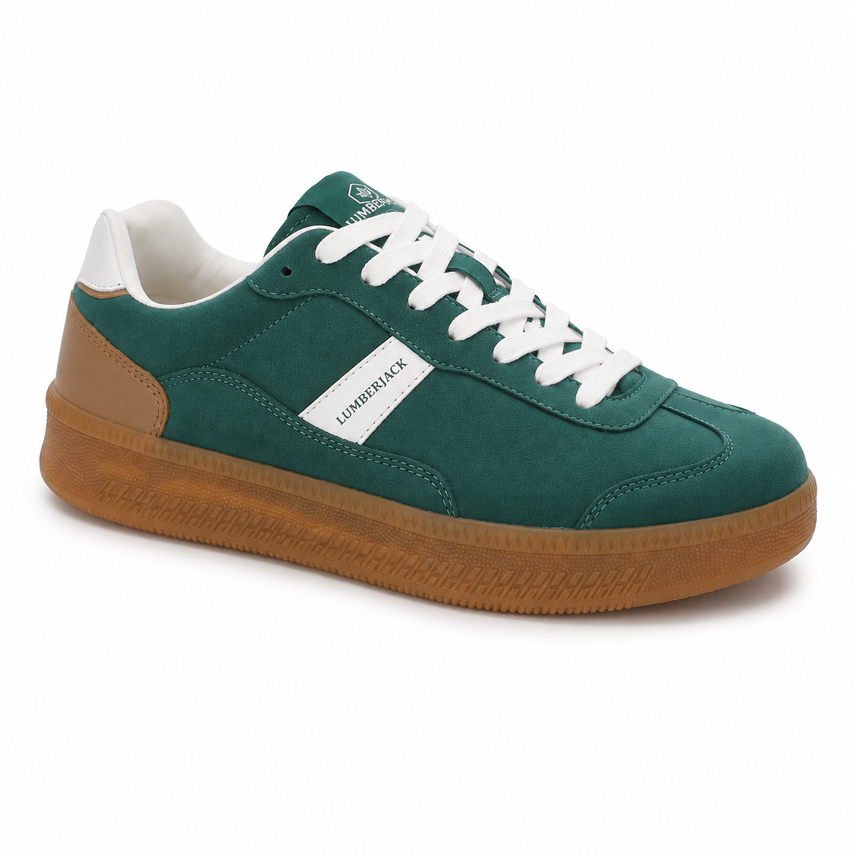 LUMBERJACK FOFANA Men's Green PU Suede Sneakers