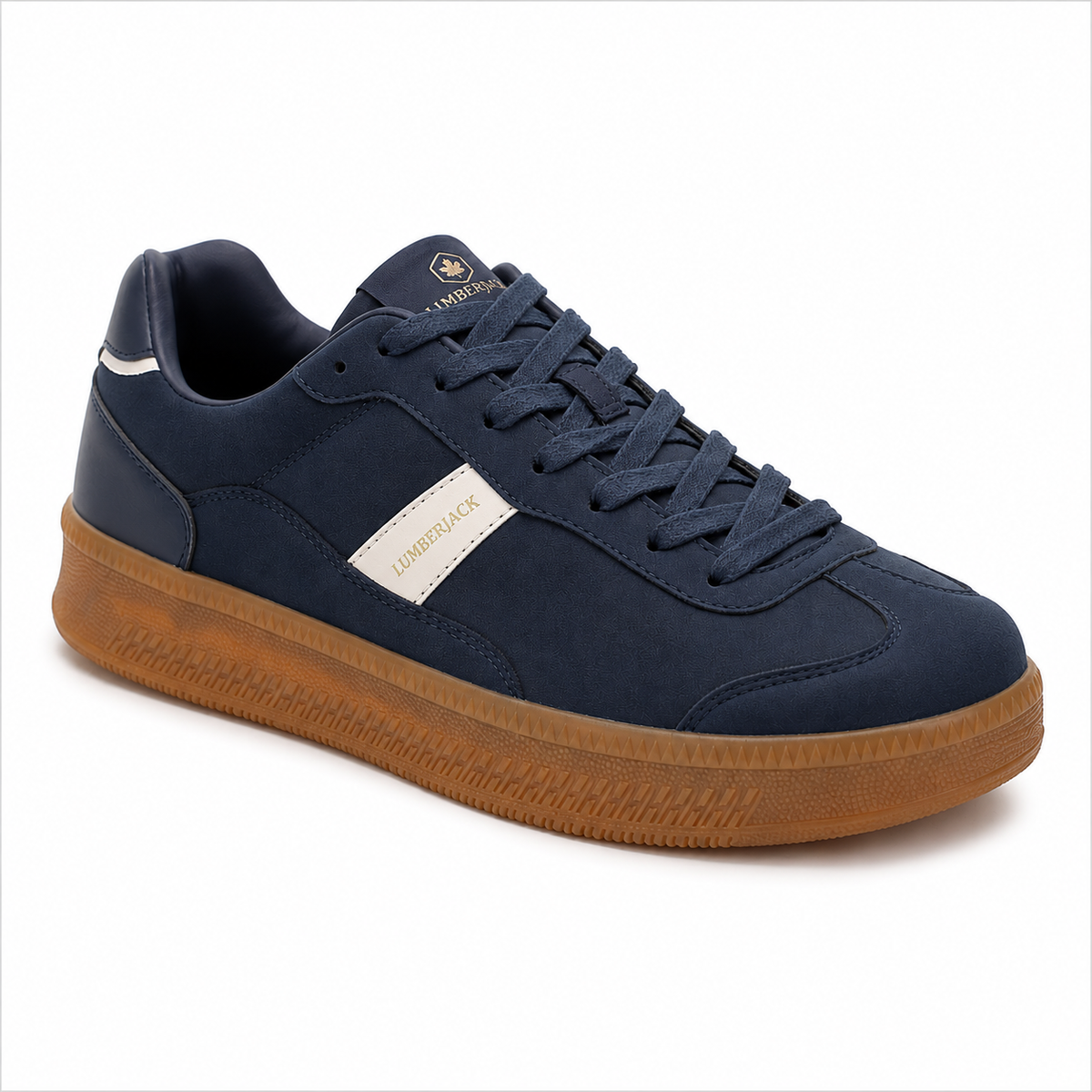 LUMBERJACK FOFANA Men's Navy Blue PU Suede Sneakers
