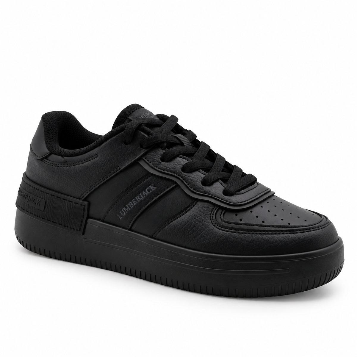 Lumberjack black women sneaker side angle view