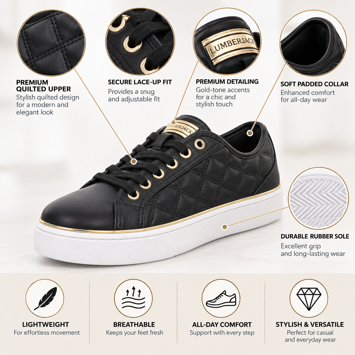 Lumberjack Safiya Women's Black Sneakers