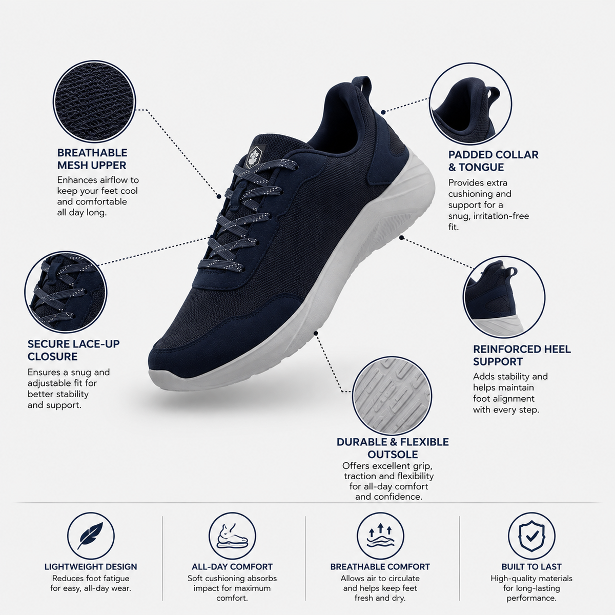 Lumberjack Karter Men's Navy Blue Casual Sneakers