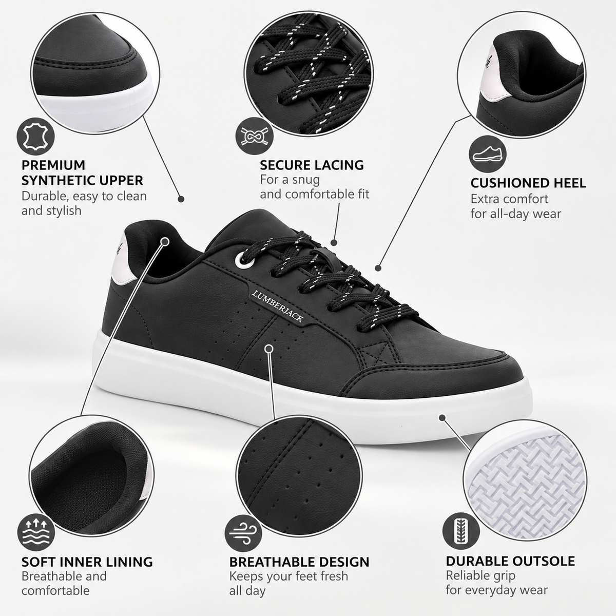 Lumberjack HELENA Women’s Casual Sneakers – Black