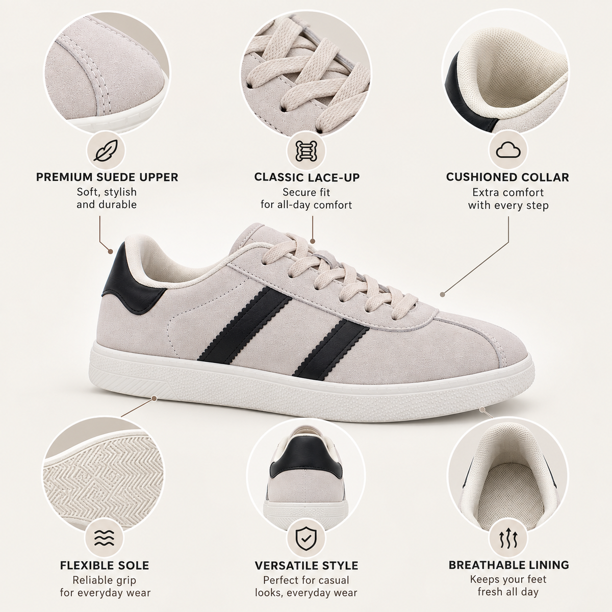 Lumberjack Frosty Women's Beige Suede Sneakers