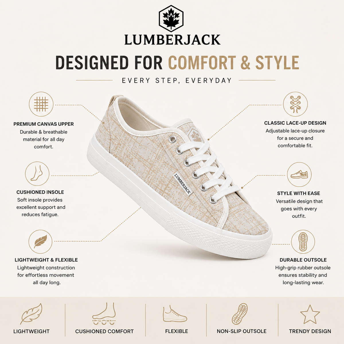 Lumberjack Ravenne Women's Sand Low-Top Sneakers