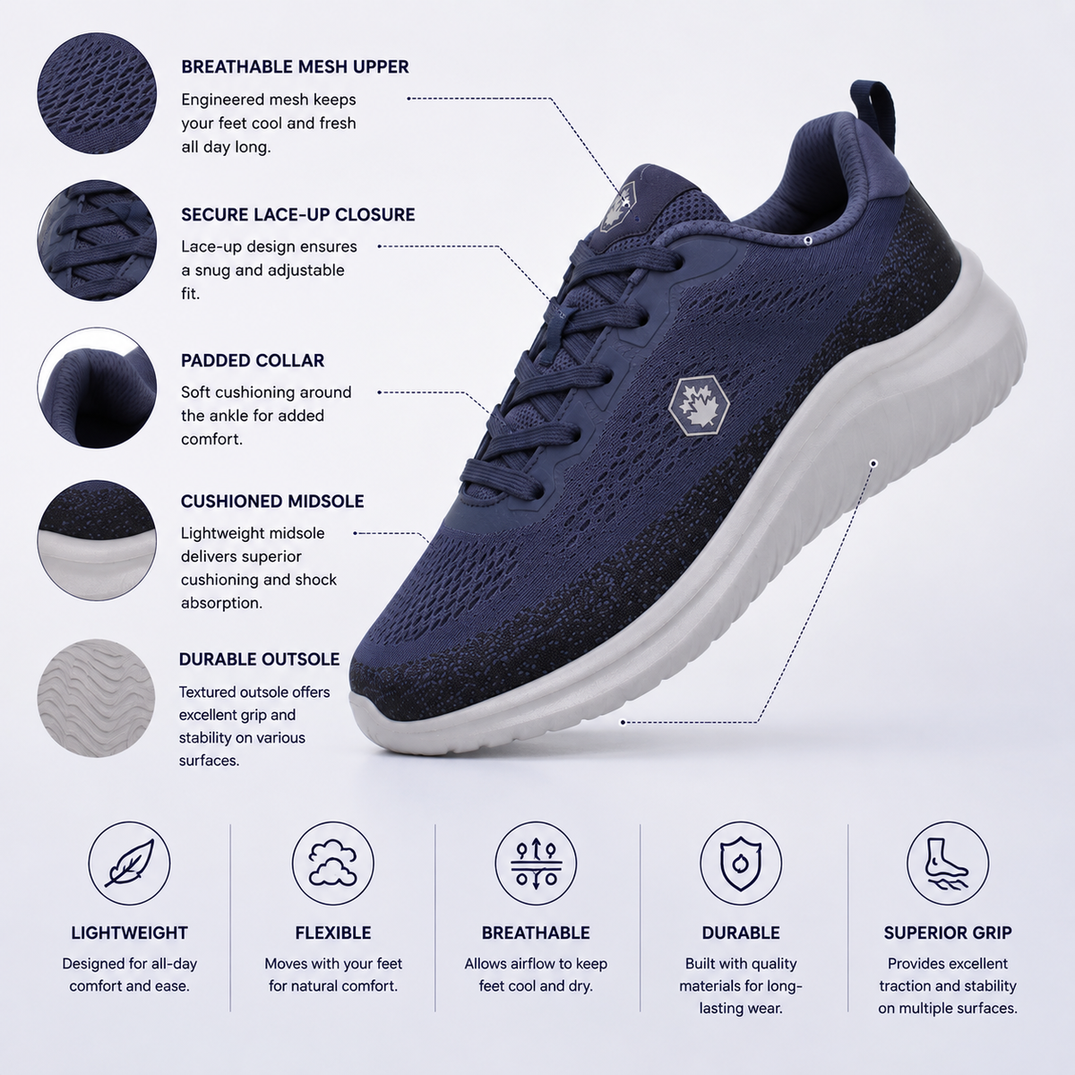 Lumberjack Moko Navy Blue Men's Casual Sneakers