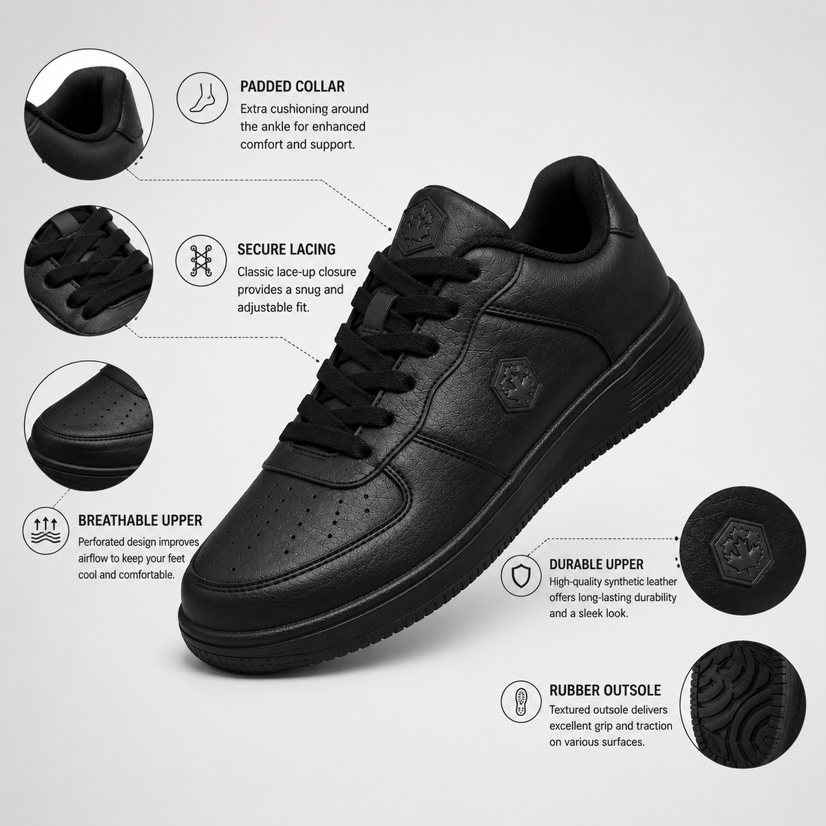 Lumberjack FINIAN Men’s Casual Sneakers – Black