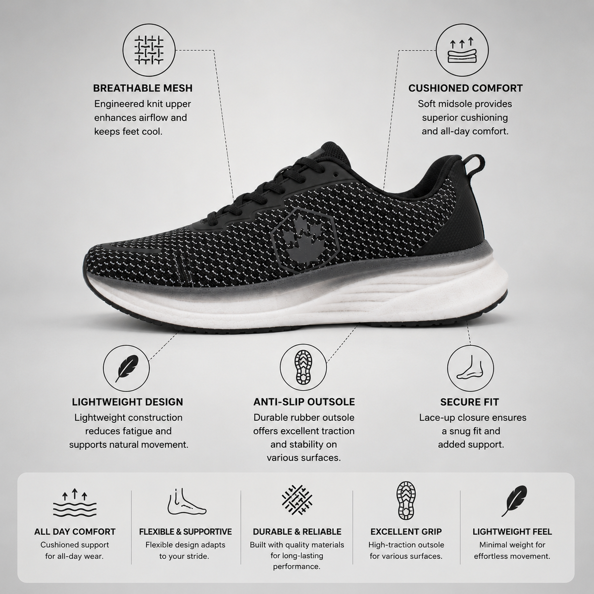 Lumberjack CHESS Men’s Casual Sneakers – Black