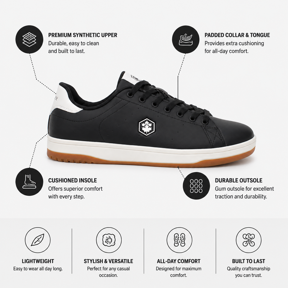 Lumberjack Rea Black Men's Casual Sneakers