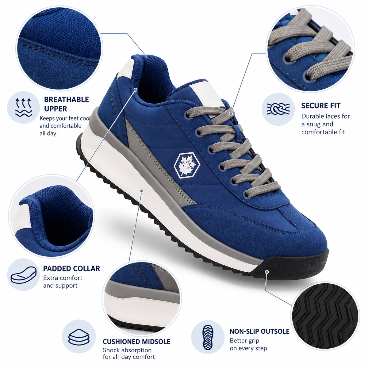 Lumberjack Coffee Navy Blue Men’s Casual Sneakers