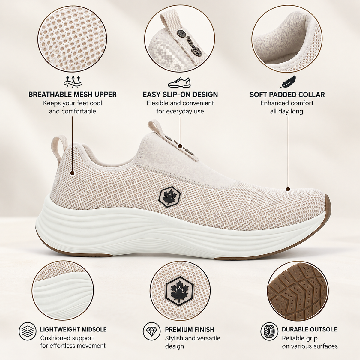 Lumberjack Talara Sand Men’s Slip-On Sneakers