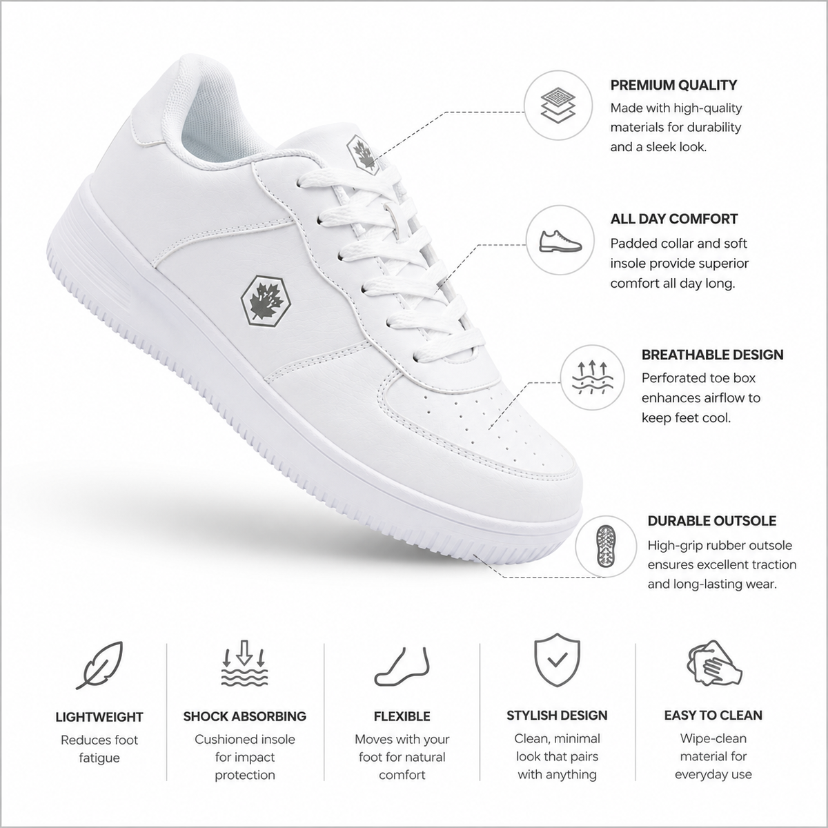 Lumberjack FINSTER Men’s White Sneakers
