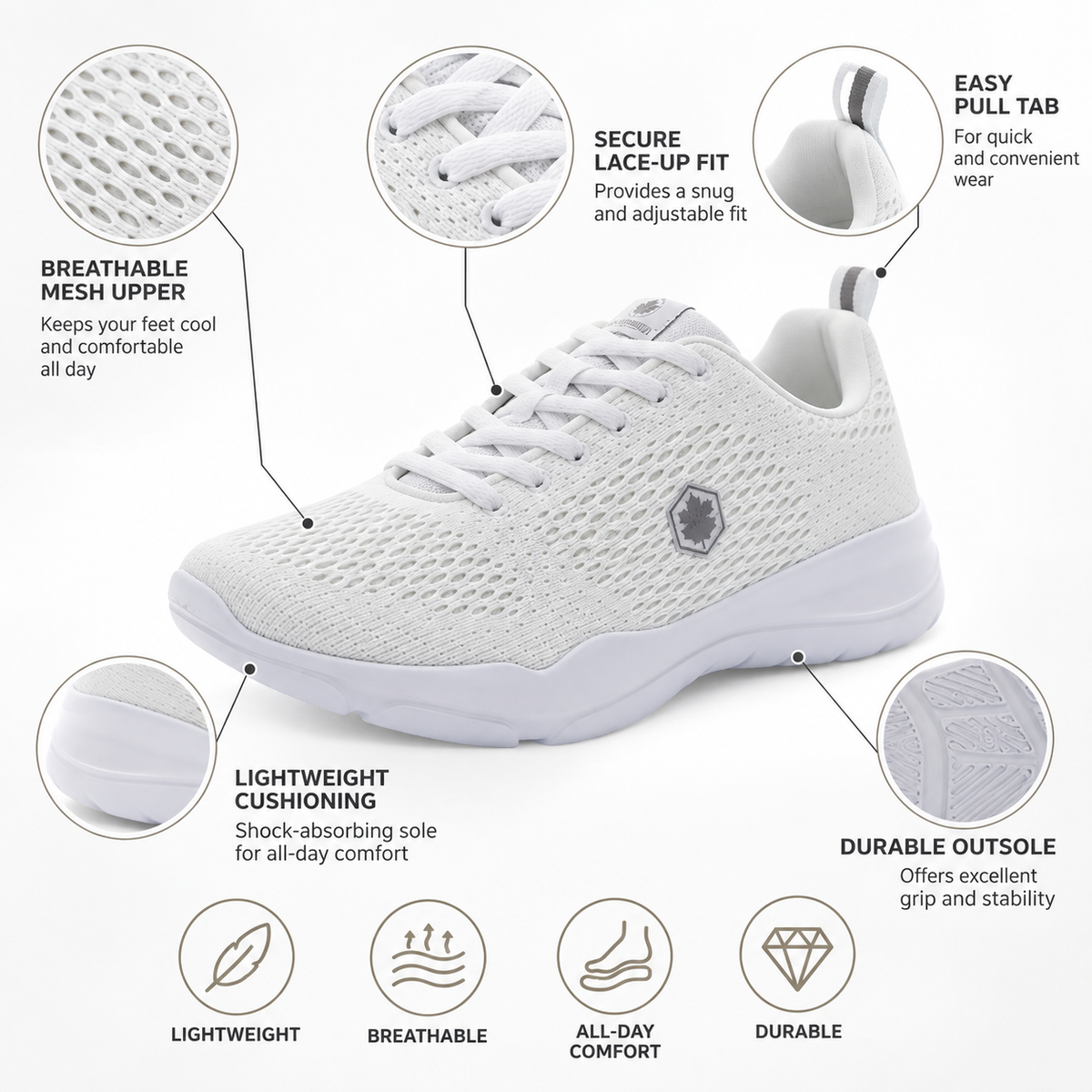 Lumberjack Agatha Women's White Mesh Sneakers