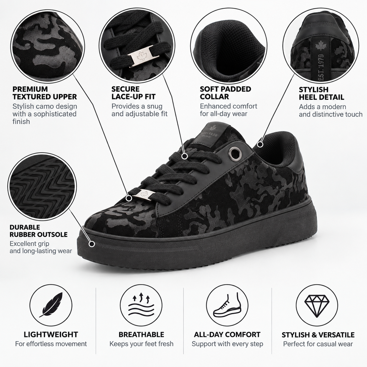 Lumberjack Geller Women’s Black Sneakers
