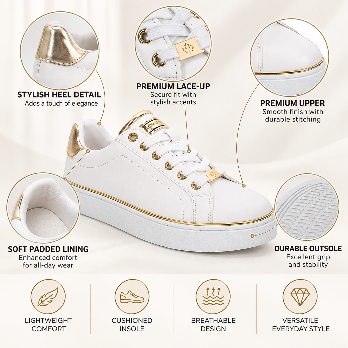 Lumberjack Safiya Women’s White Sneakers