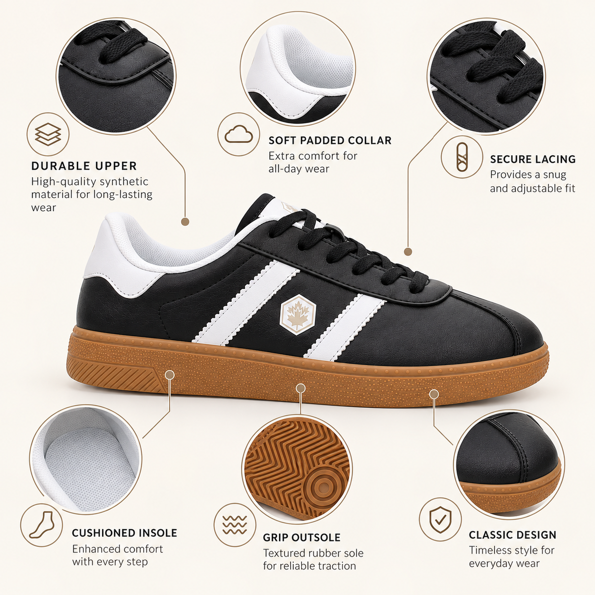 Lumberjack Frosty Black Women’s Casual Lifestyle Sneakers
