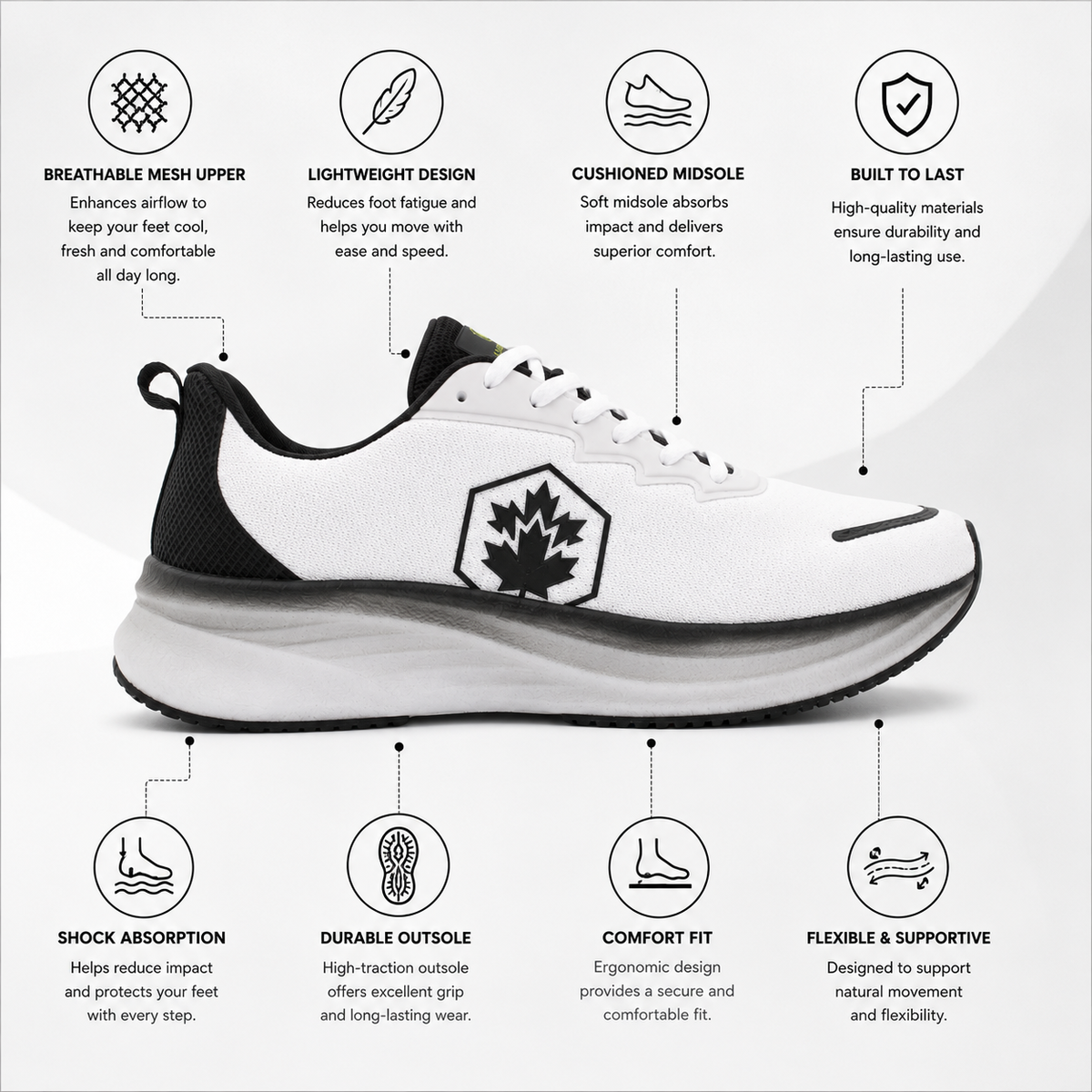 Lumberjack CHESS Men’s Casual Sneakers – White