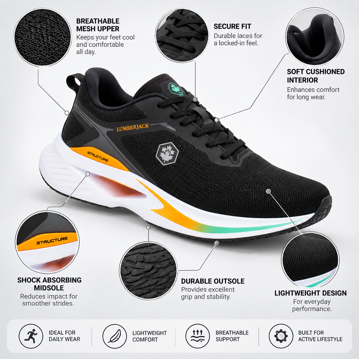 Lumberjack Cest Black Men’s Lifestyle Sneakers