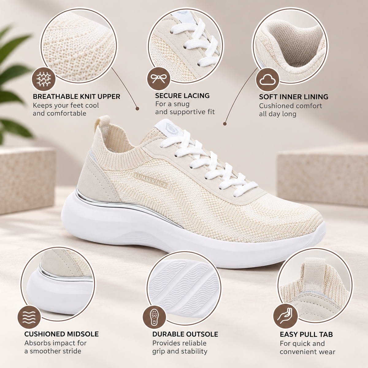 Lumberjack KEIRA Women’s Casual Sneakers – White