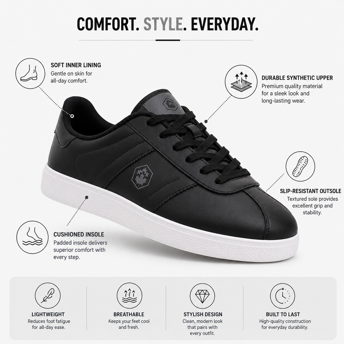 Lumberjack Frosty Black Men’s Casual Sneakers