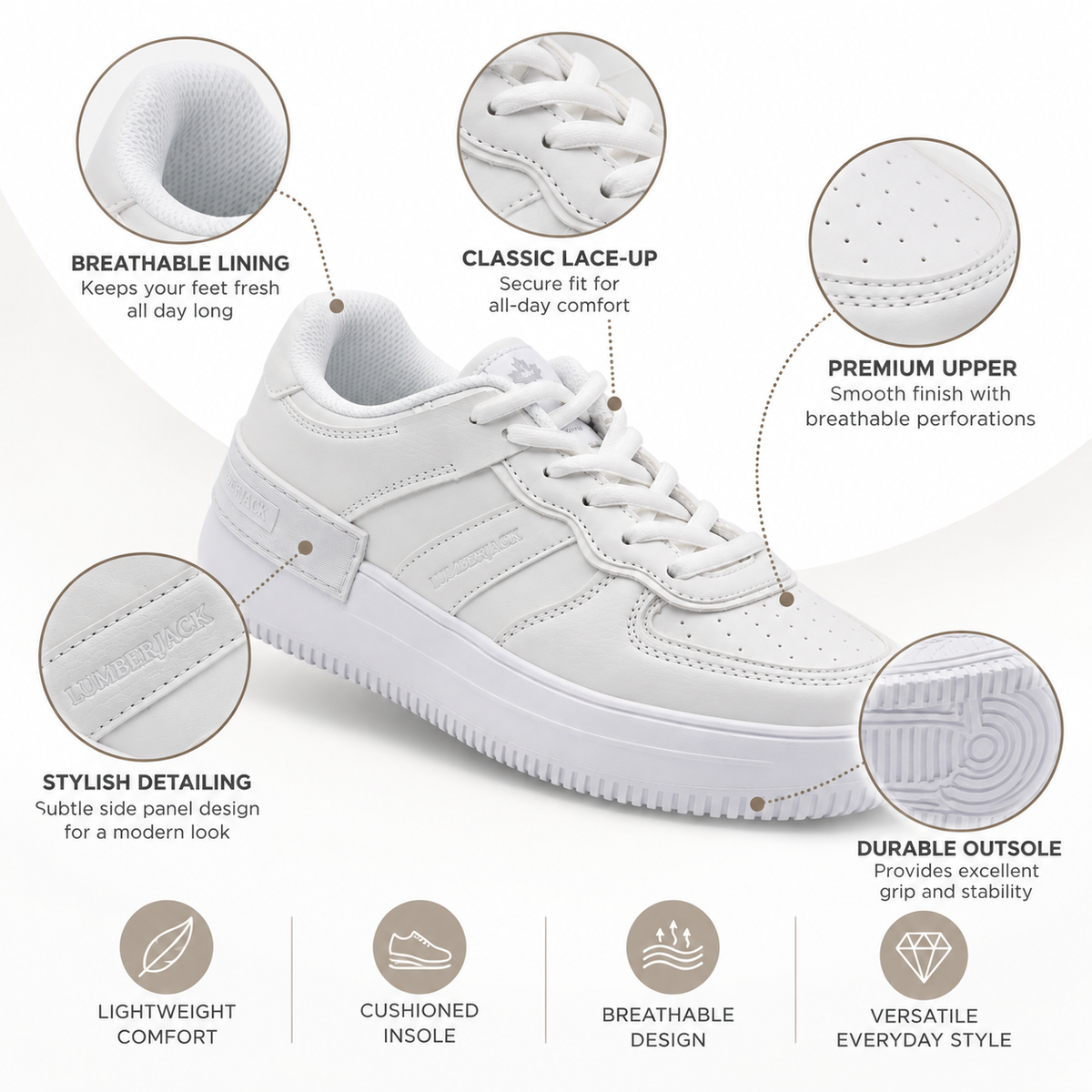 Lumberjack Freya Women's White Platform Sneakers