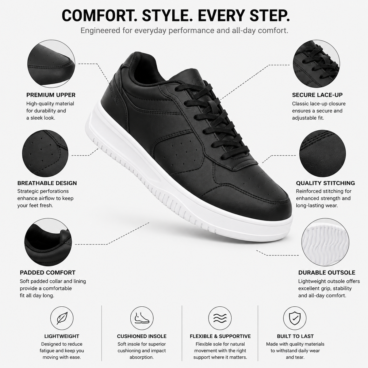 Lumberjack Udemy Black Men's Sneakers