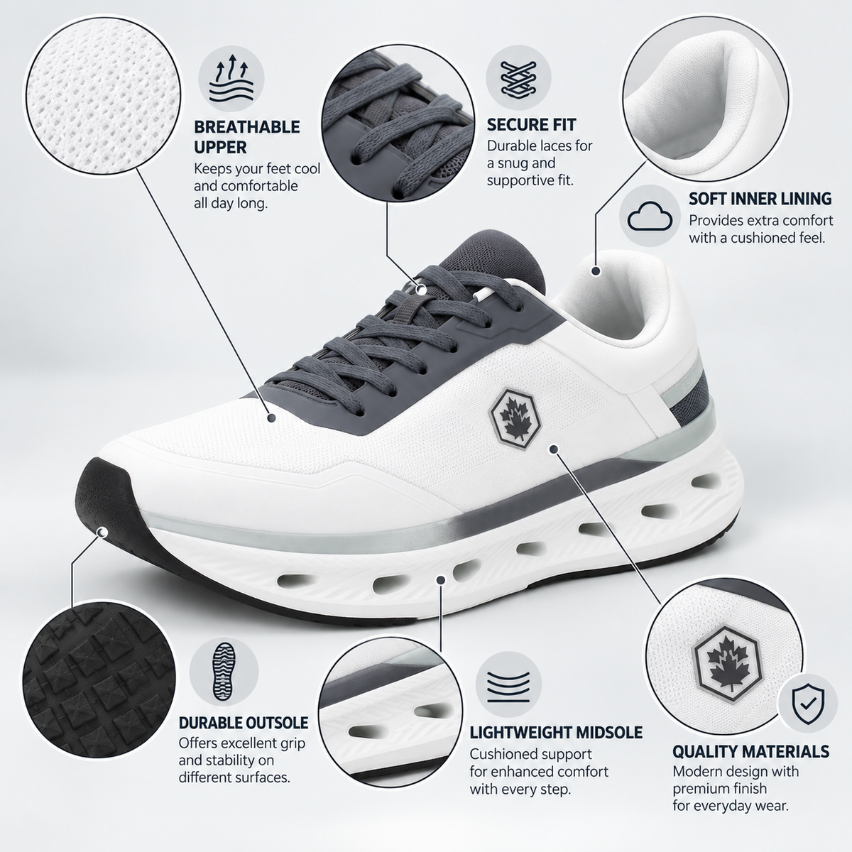 Lumberjack MUTOMBO Men’s Casual Sneakers – White