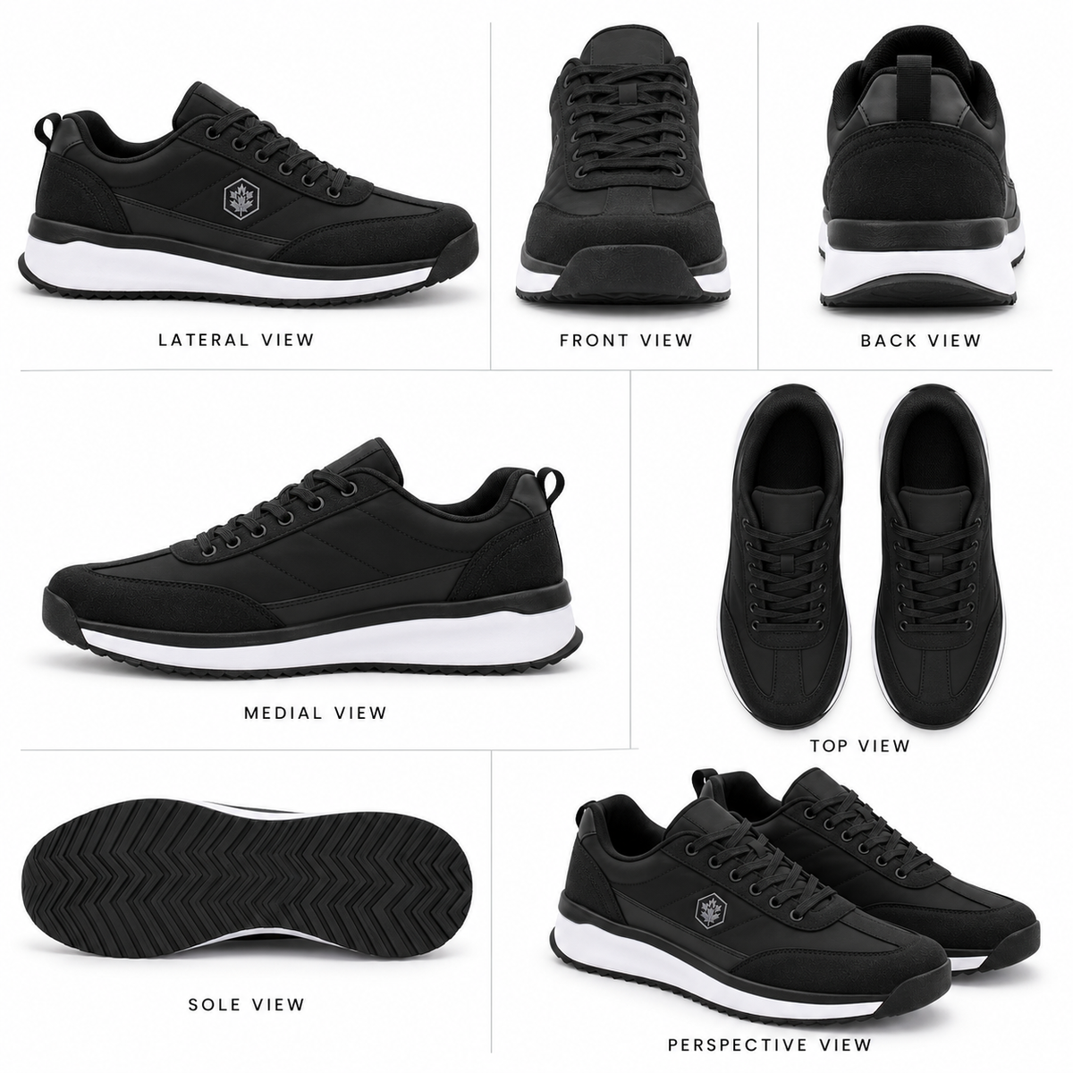 Lumberjack COFFEE Men’s Casual Sneakers – Black, Lace-Up Everyday Shoes