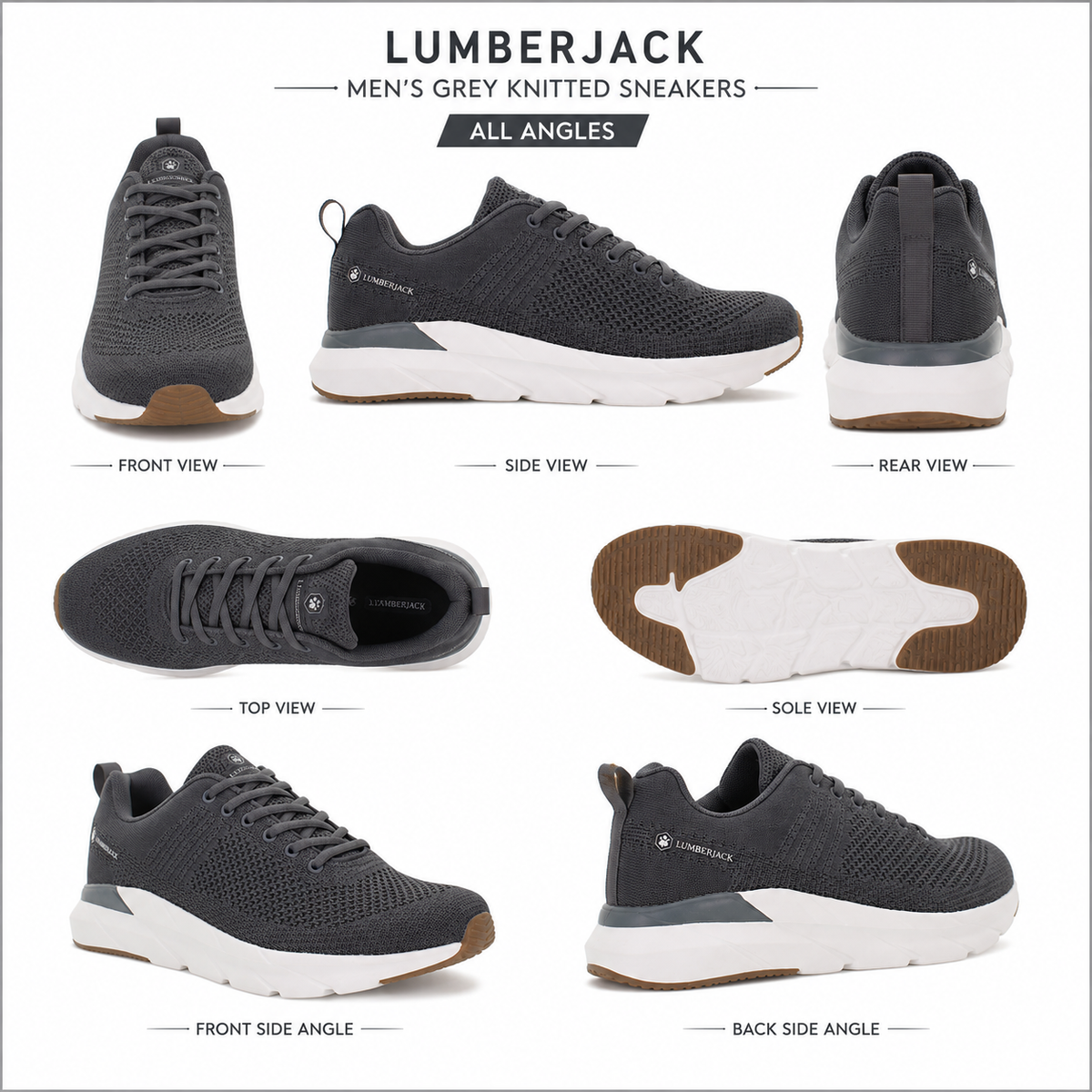 Lumberjack CONNECT Men’s Grey Knitted Sneakers