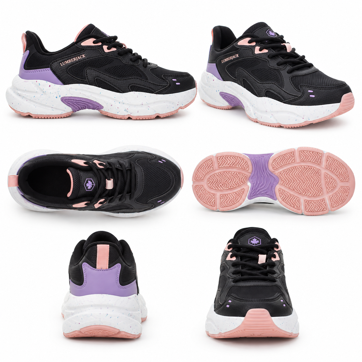 Lumberjack Fanto Black & Purple Women’s Casual Lifestyle Sneakers