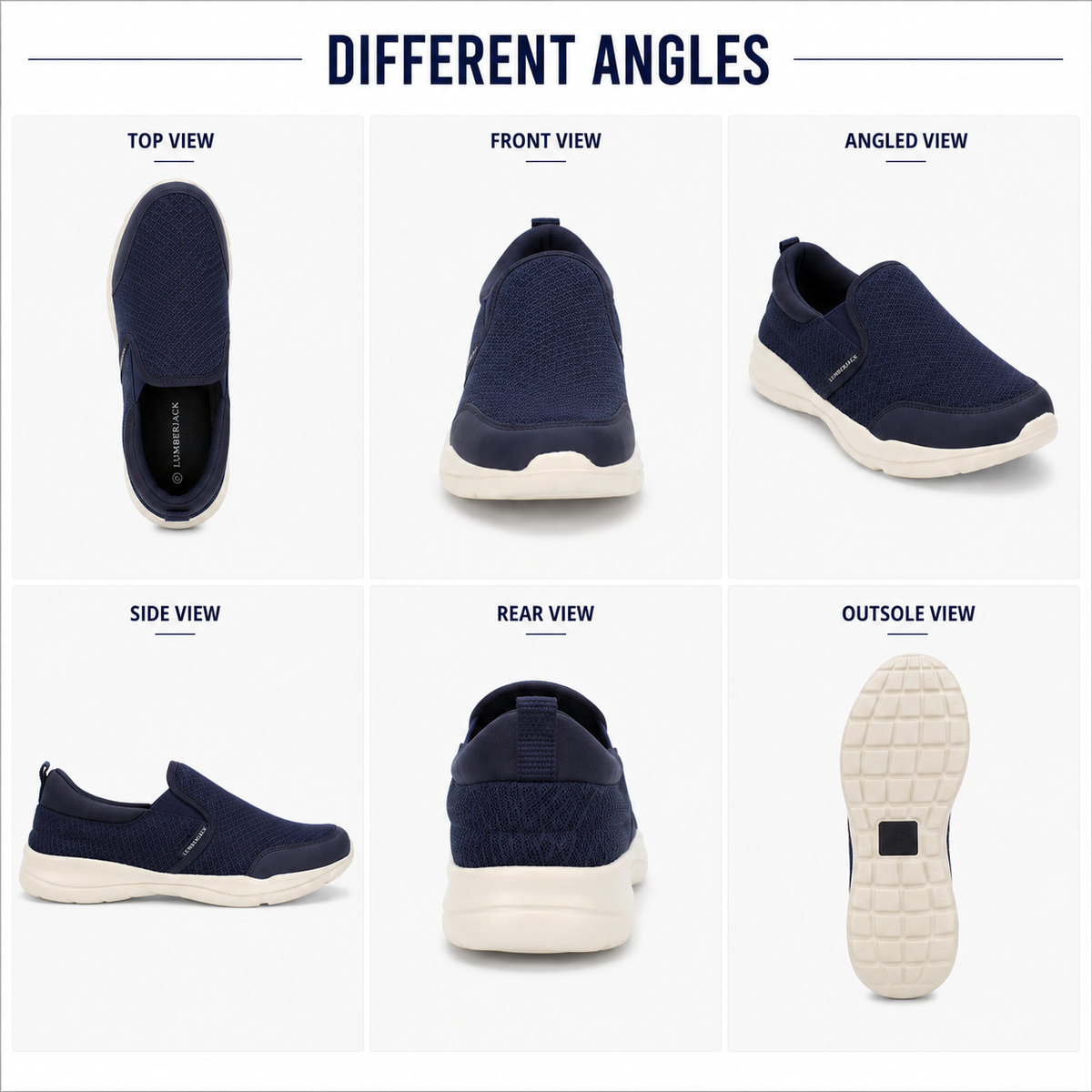 Lumberjack AGATHA Men's Casual Slip-On Shoes Navy Blue & Off-White