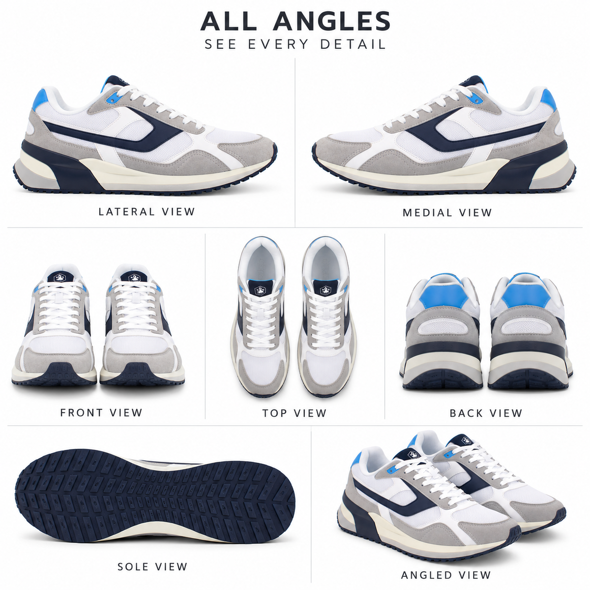 Lumberjack ERRE Men’s Casual Sneakers – Ice Gray & White