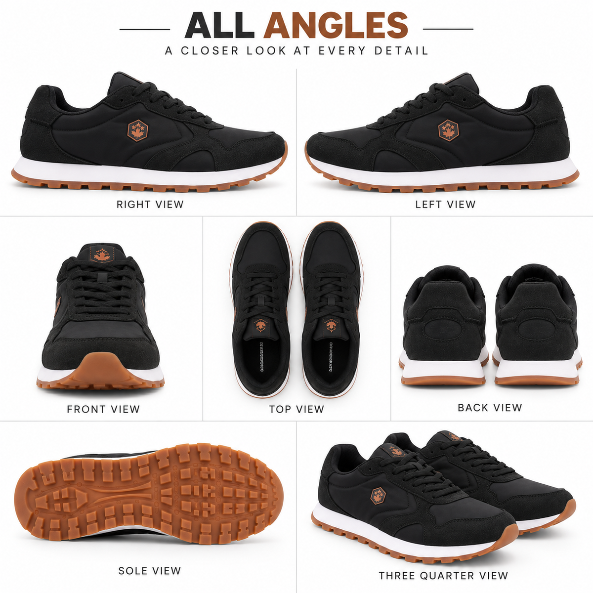 Lumberjack FRAG Men’s Casual Sneakers – Black | Lace-Up Everyday Shoes