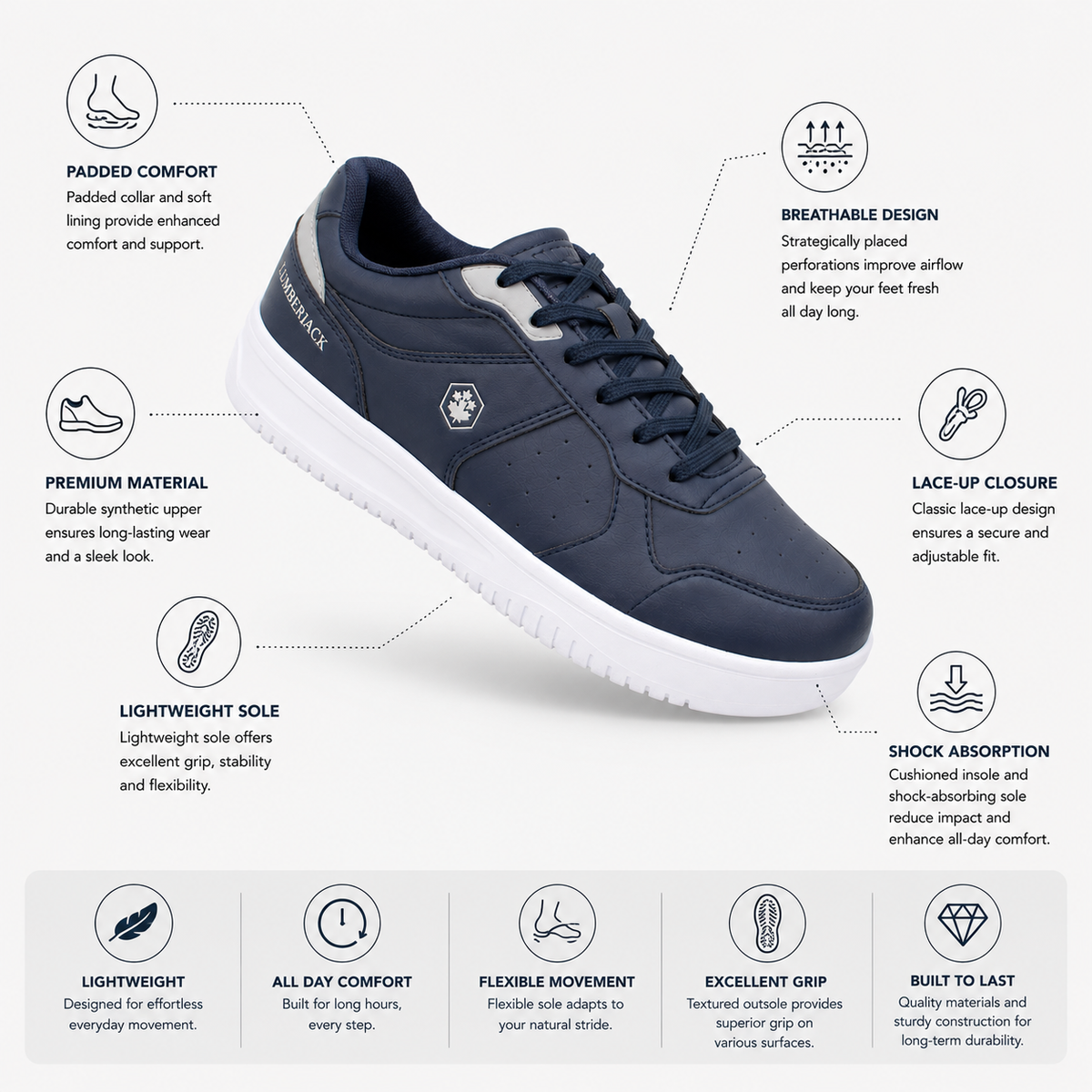 Lumberjack Udemy Men's Midnight Blue Casual Sneakers