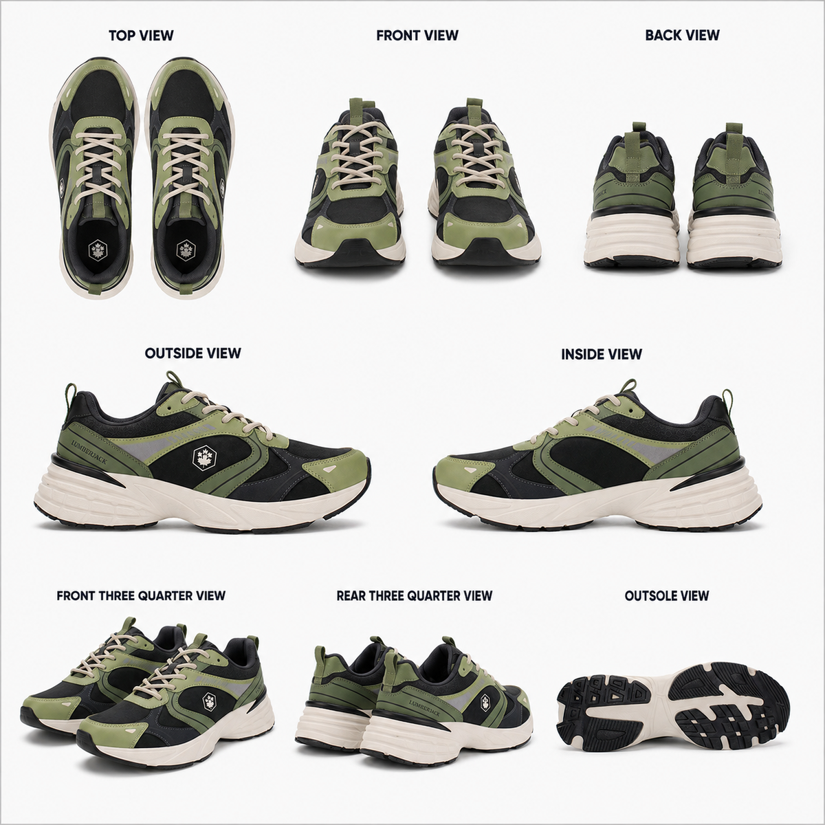 Lumberjack Money Men’s Casual Sneakers – Black & Green