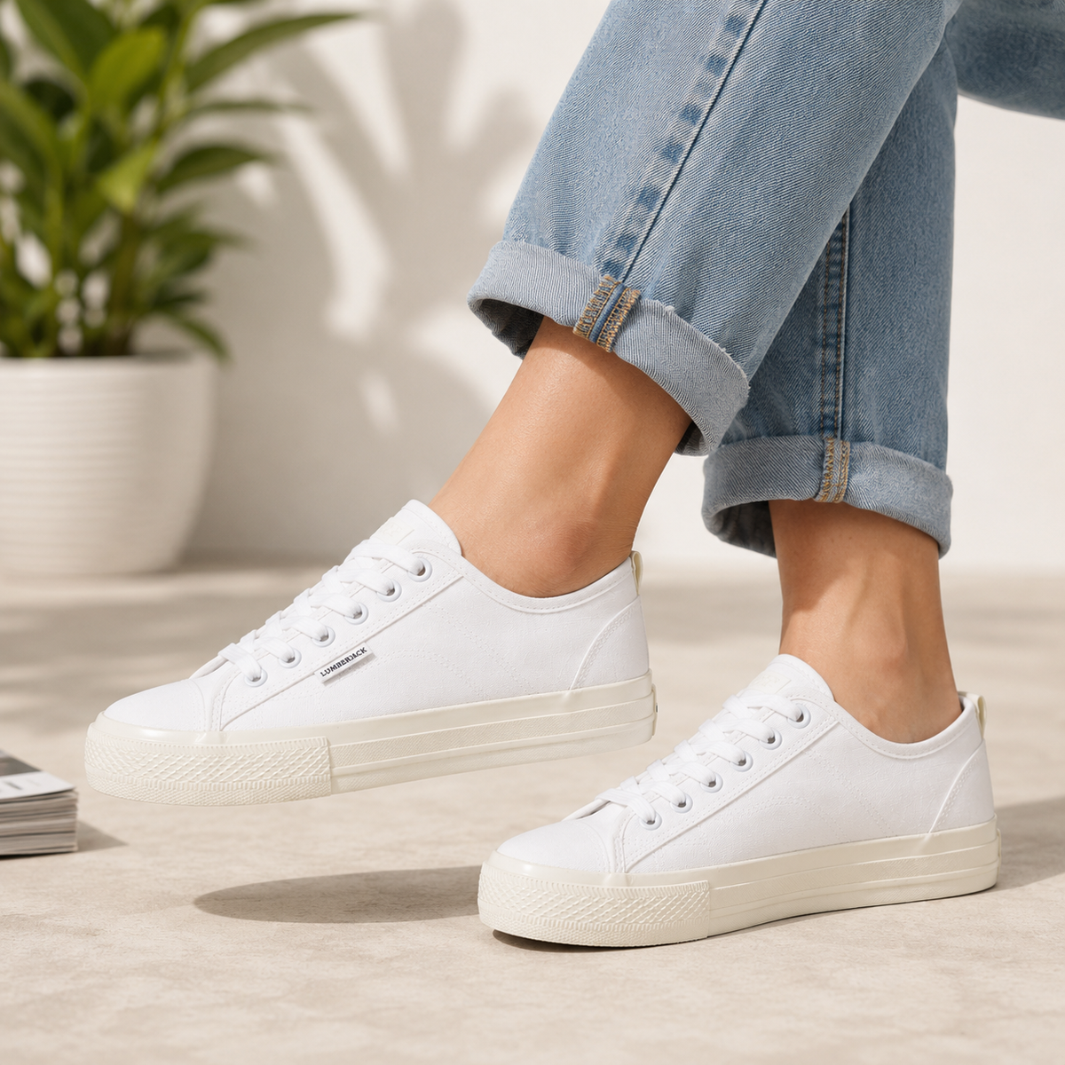 Lumberjack Ravenne Women's White Canvas Sneakers