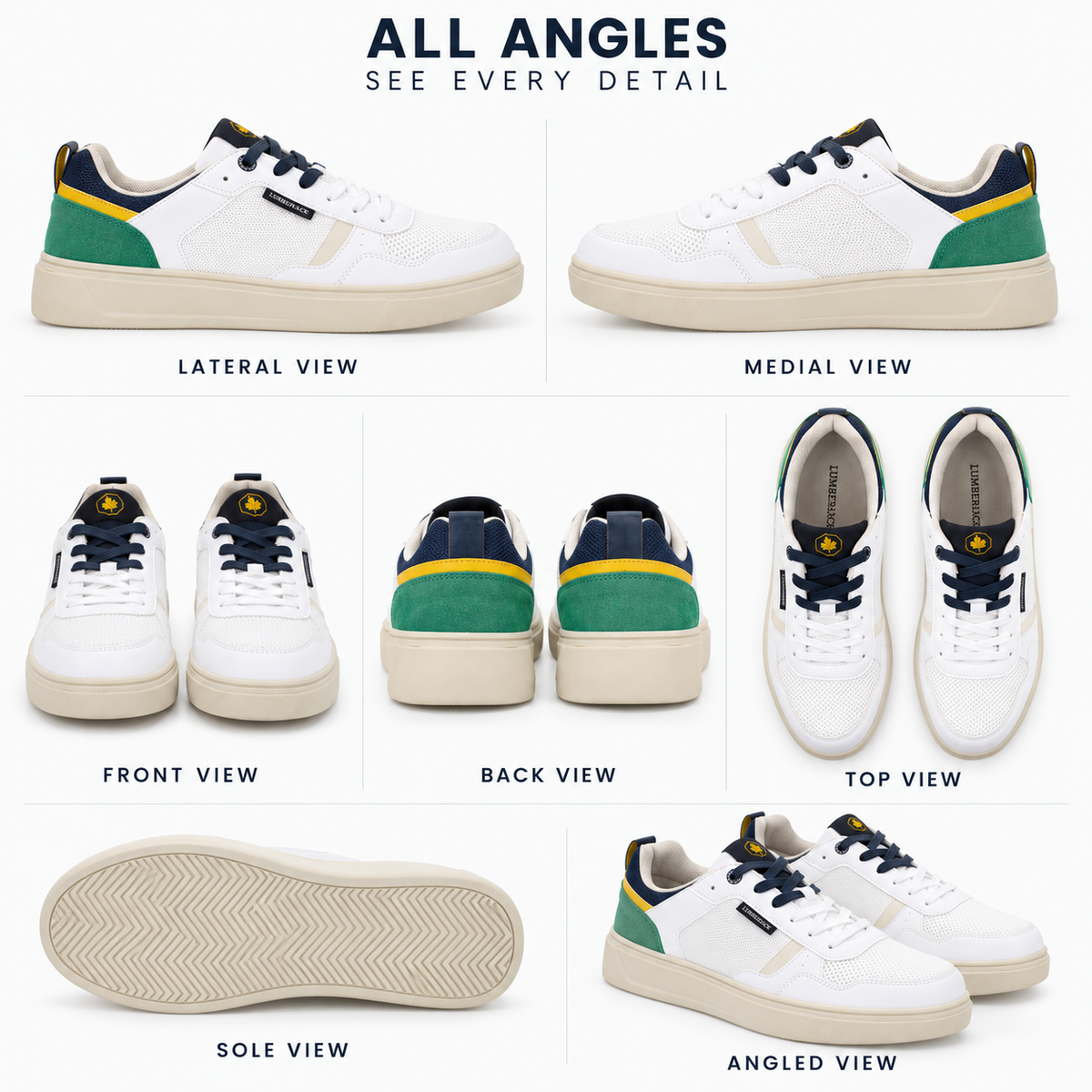 Lumberjack LAMMI Men’s Casual Sneakers - White