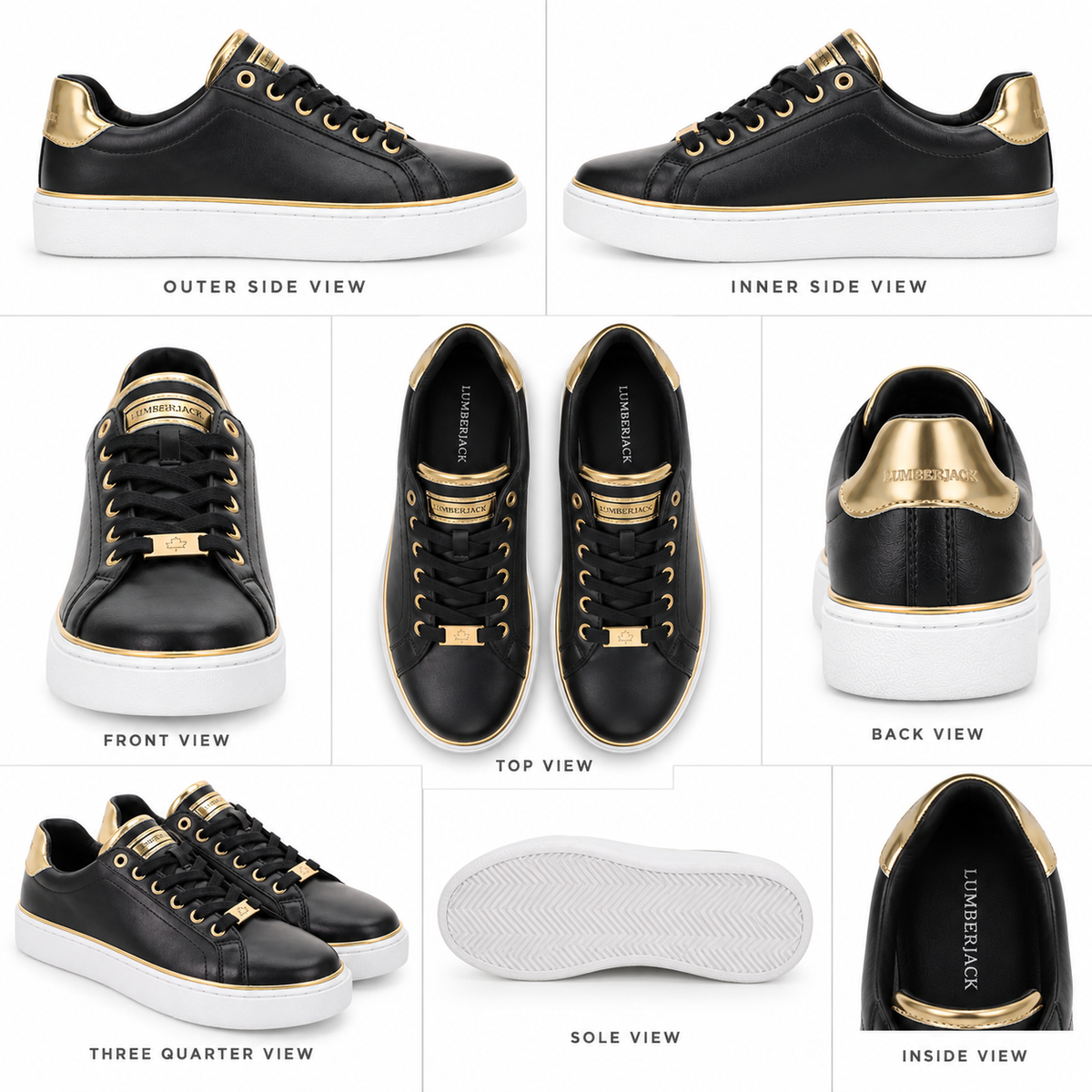Lumberjack Safiya Black & Gold Women’s Sneakers