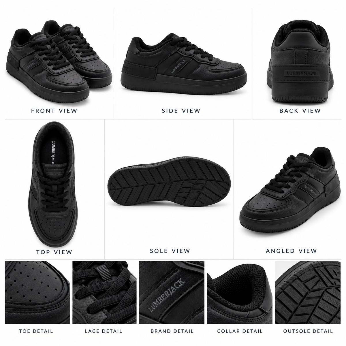 Lumberjack black women sneaker 360 angle view